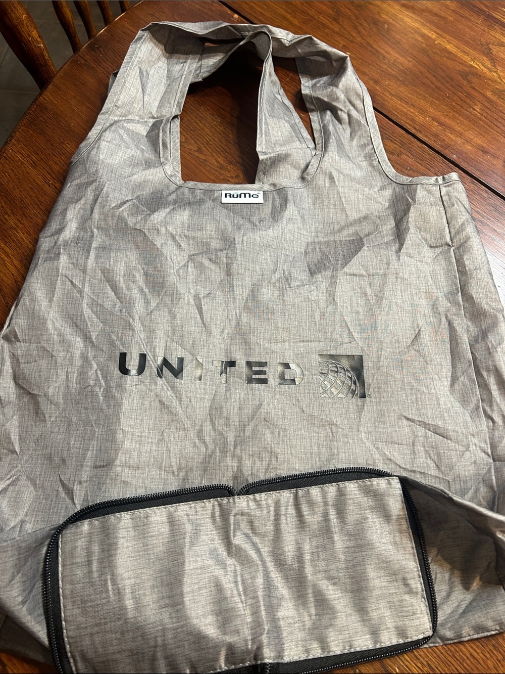 RuMe’ United by Foldable Gray packable Tote Bag